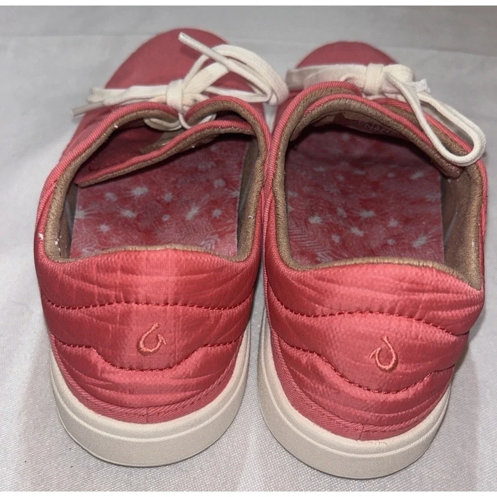 Olukai Kohu Women's Canvas W7.5 EUR 37.5 Coral Pink Canvas Wet Grip Non‎ Marking